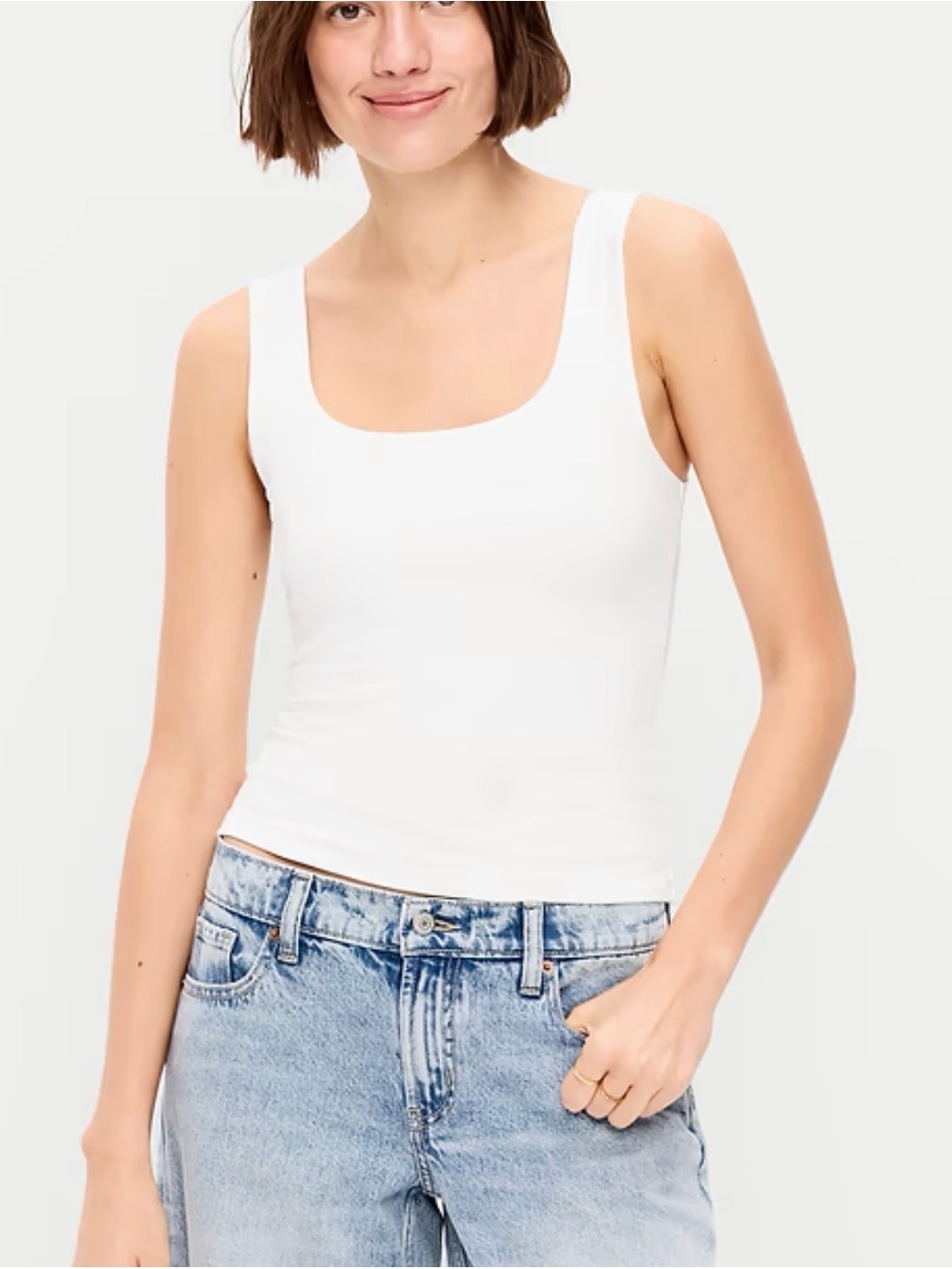 Hug Double-Layer Scoop-Neck Tank Top Sz XL